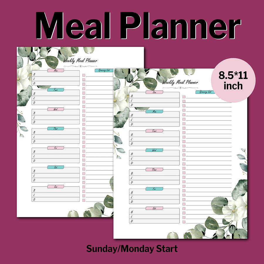 Weekly Meal Planner and Grocery List product image (2)