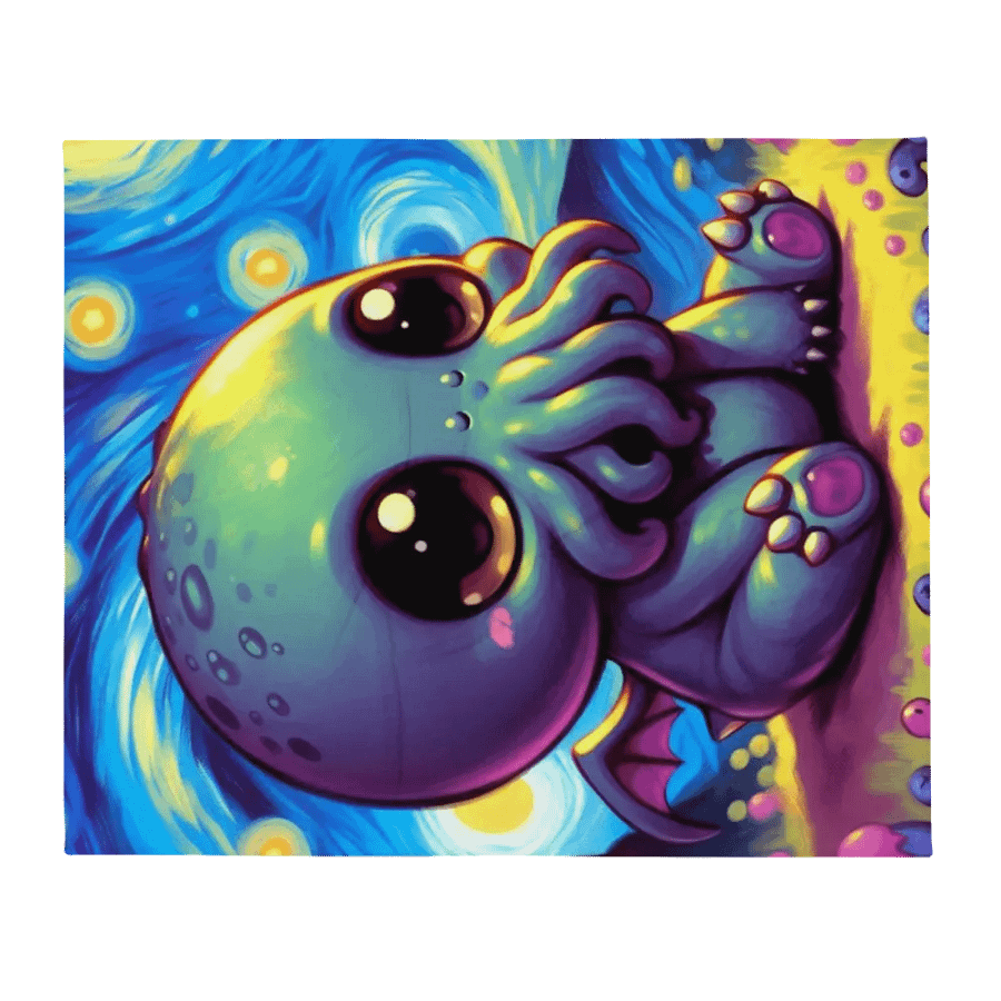 Starry Nights with Cute Cthulhu Blanket product image (2)