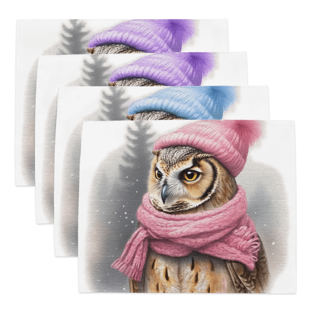 Adorable cute owl wearing a hat and scarf product image (6)
