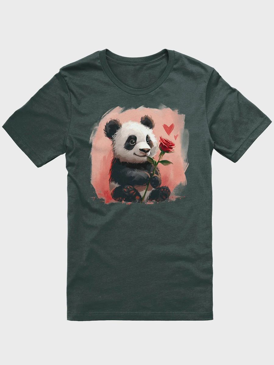 Cute Panda T-Shirt with Heart and Red Rose, Adorable Panda Bear Tee, Unisex Animal Love Graphic Shirt, Gift Idea product image (13)