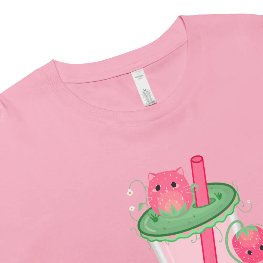 Strawberry Cat Boba Tea Crop Top product image (9)