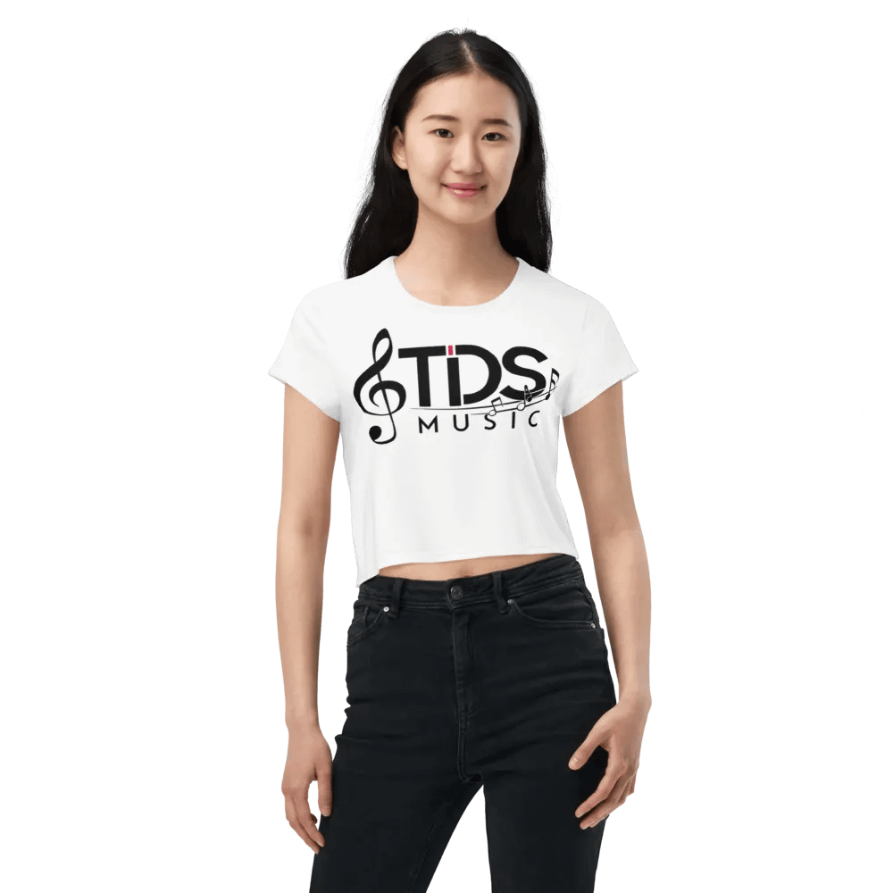TDS Music Women's Crop Top - White, Regular Fit, Music-Inspired Design product image (1)