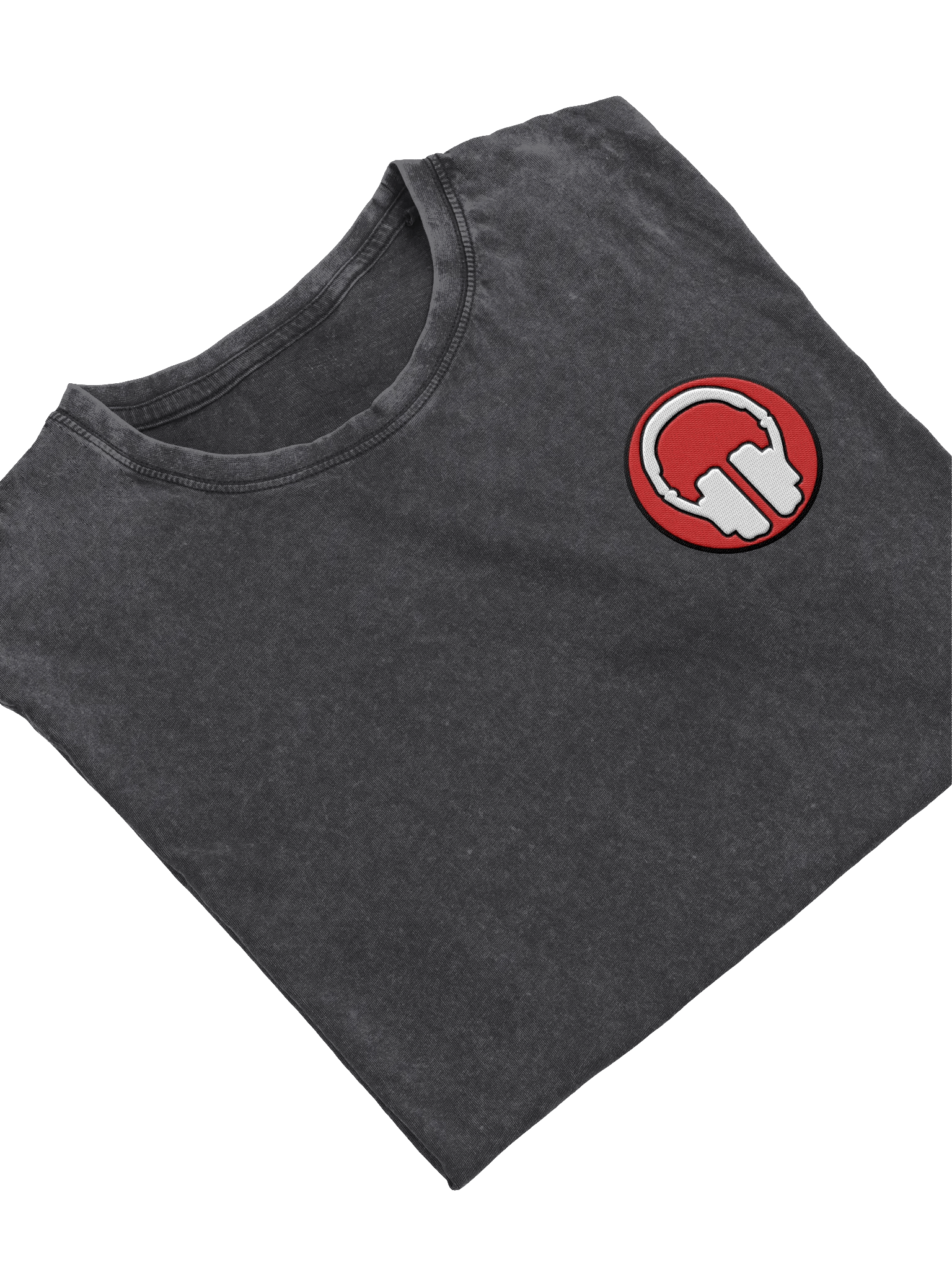 Headphones Embroidered Husky Denim T-Shirt product image (3)
