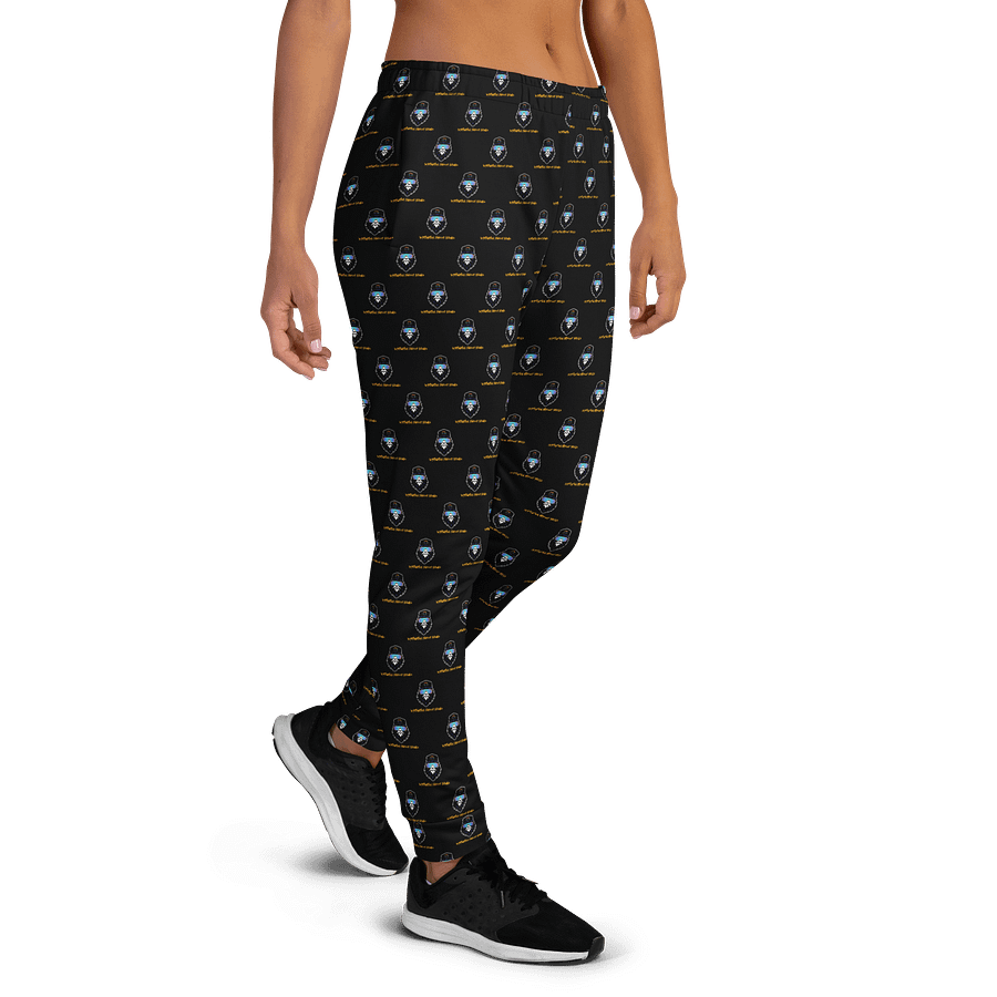 Synthsquatch Fitness Bigfoot Monogram Logo All-Over Print Women's Joggers (Black) product image (4)