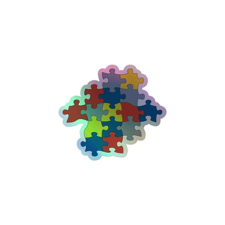 Autism Puzzle Holographic Sticker Set product image (1)