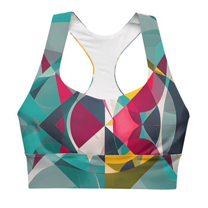 Abstract Lithographic Pattern Design Longline Sports Bra - V9 product image (2)