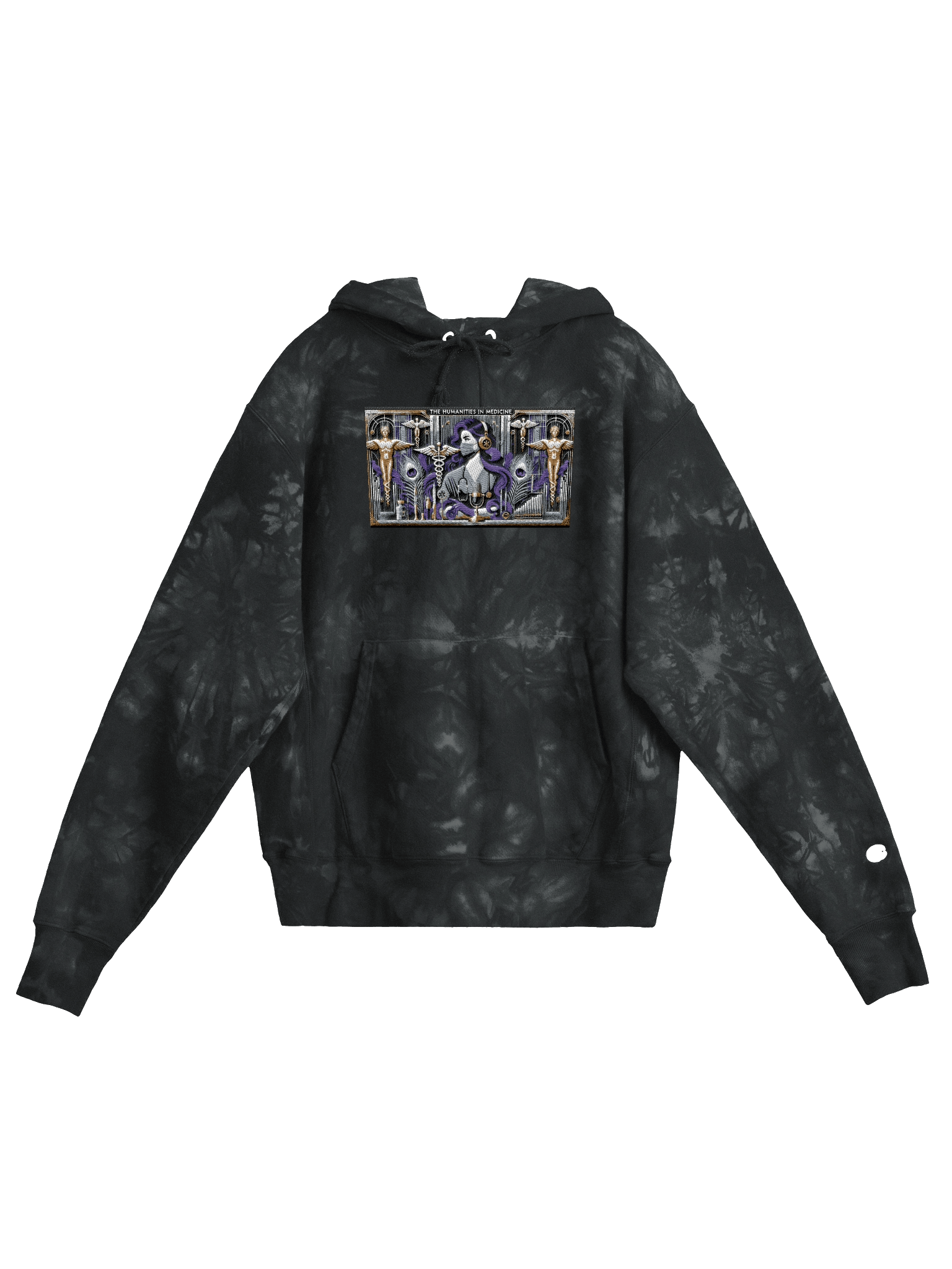 Champion Unisex Humanities In Medicine Caduceus Art Tie-Dye Surgical Podcast Hoodie product image (2)