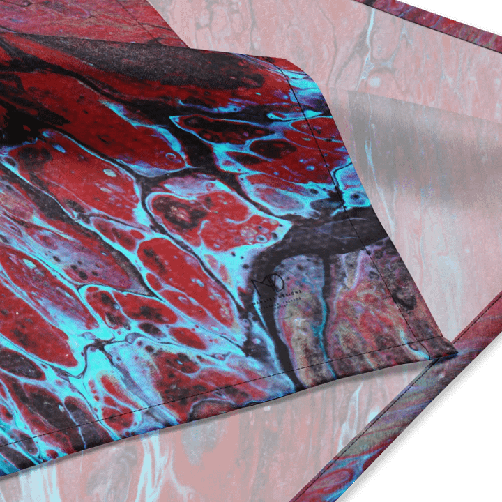 Abstract Acrylic Pour 'Crimson Tides' Bandana product image (2)