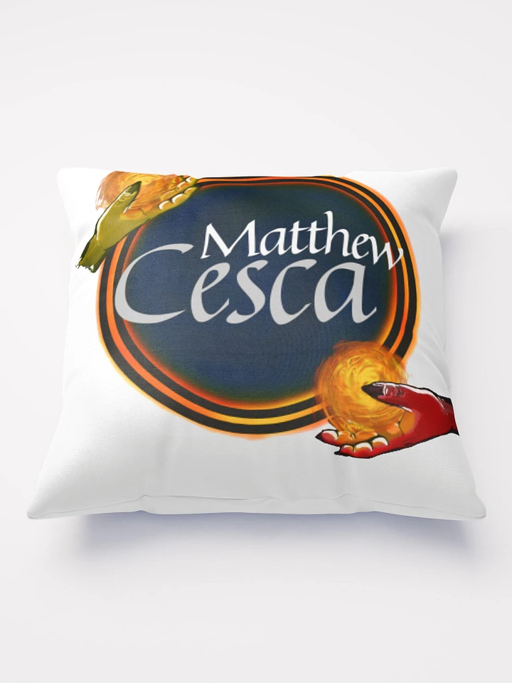Matthew Cesca Author Logo White Throw Pillow product image (2)
