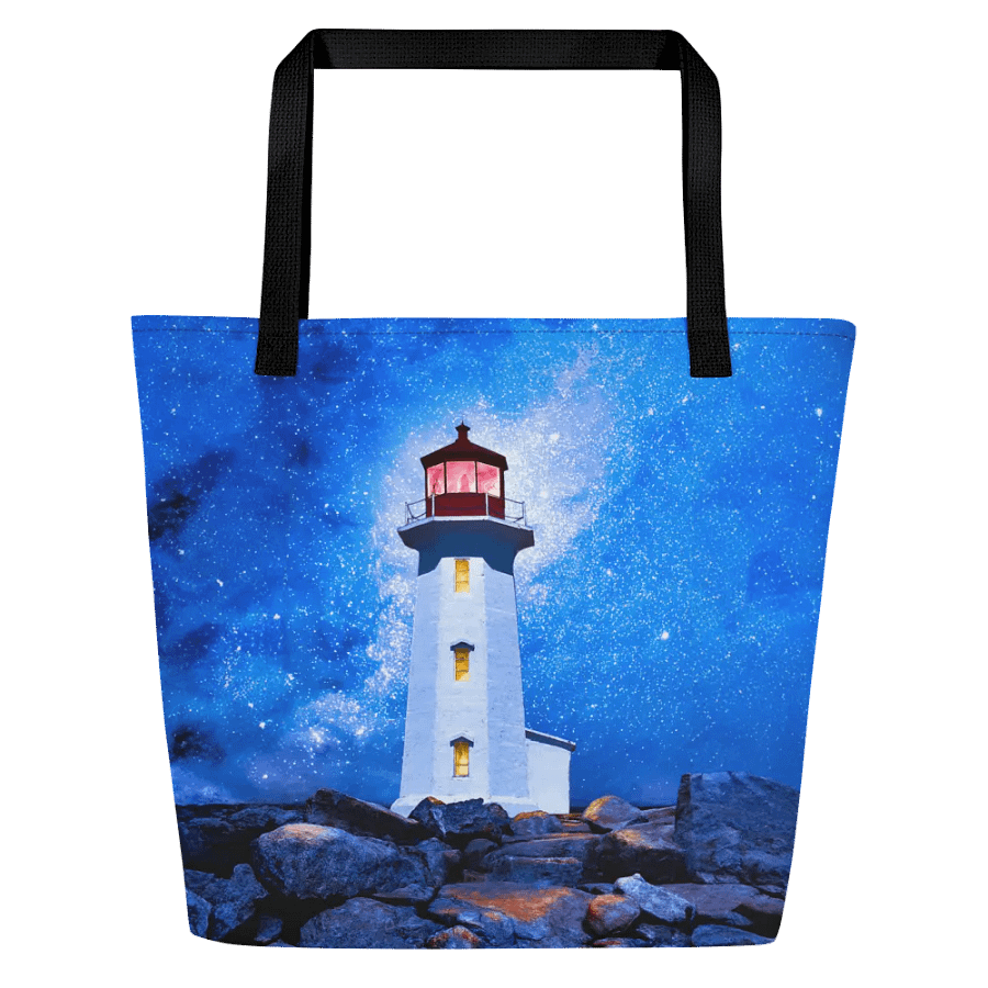 Peggy's Cove Lighthouse by Night Tote Bag product image (7)