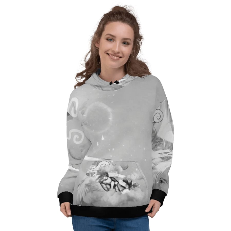 President Tubs all Custom All Over Hoodie B&W product image (3)