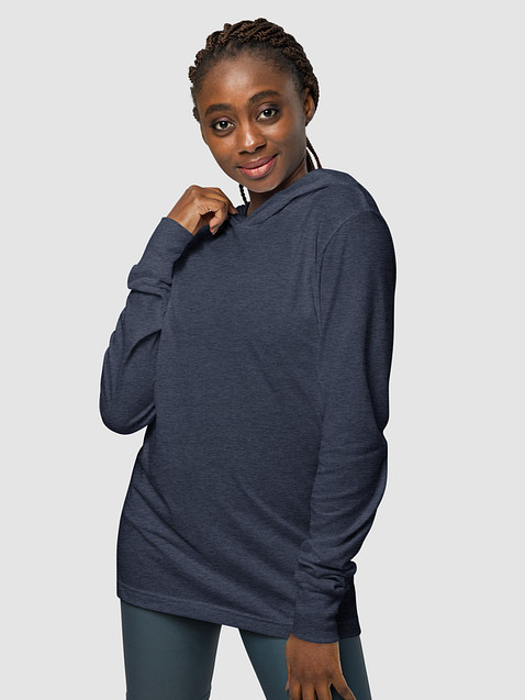 Photo showing Bella+Canvas Unisex Hooded Long Sleeve Tee