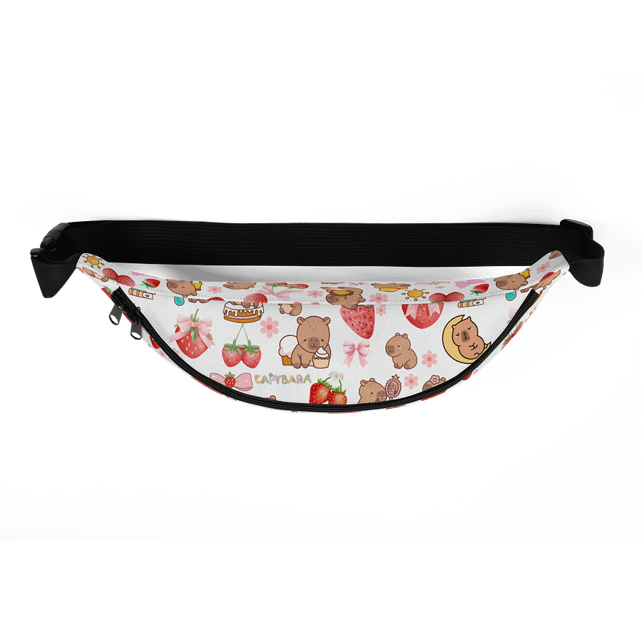 Cute capybaras, strawberries, coquette bows & flowers bag / pack product image (5)