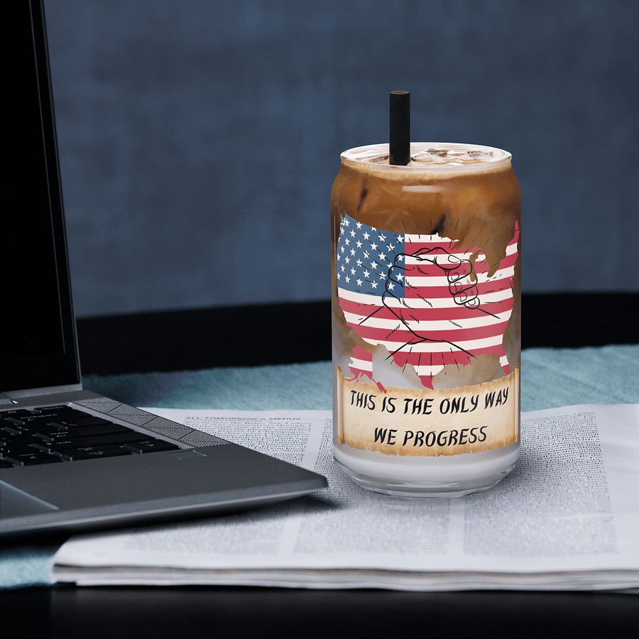 Come Together USA Can Shaped Drinking Glass w/Lid & Straw product image (33)