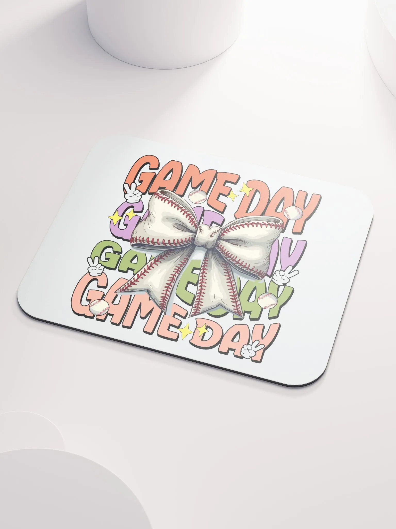 Game Day Bow Baseball Mouse Pad product image (3)