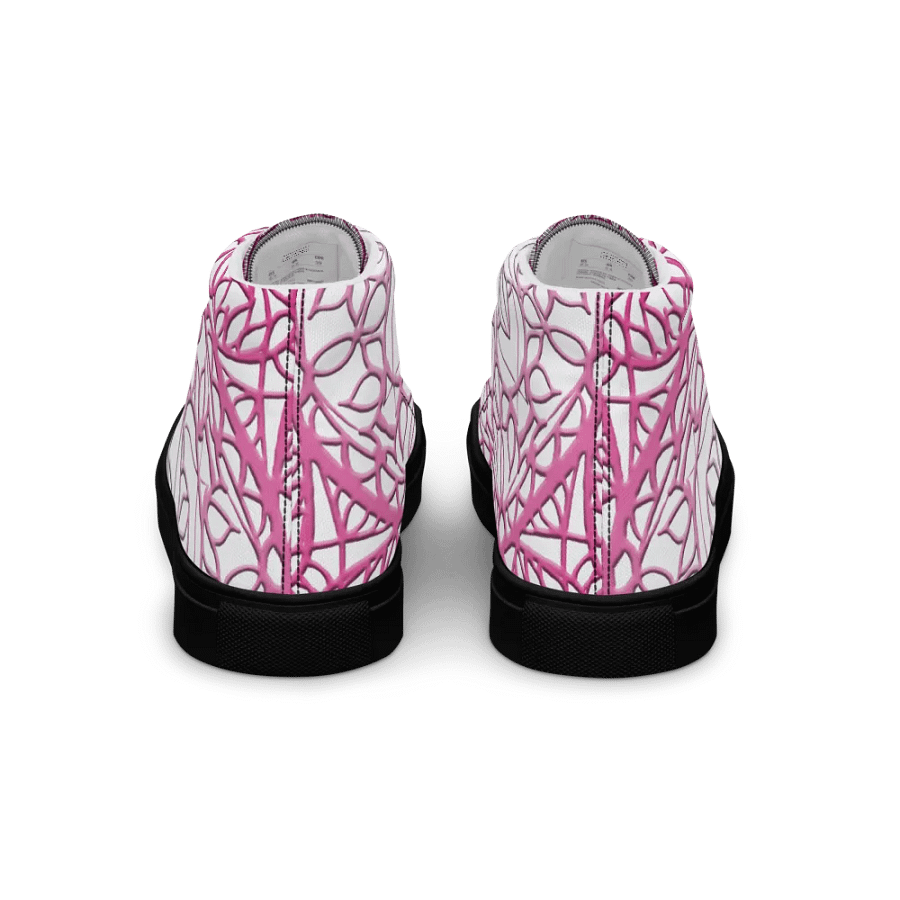 Ornate Pink Mandala Women's High Top Canvas Shoes product image (8)