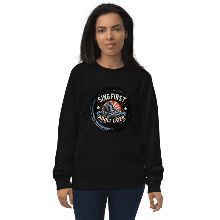 Retro Mic Vibes Organic Sweatshirt For Singers product image (2)