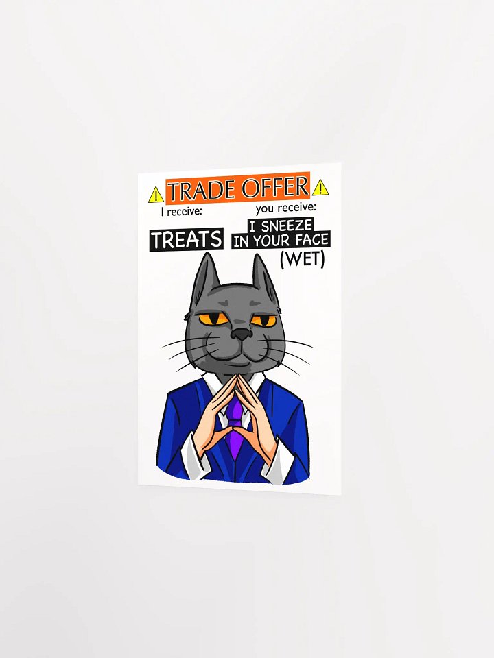 Trade Offer Human-Cat Matte Paper Poster product image (2)