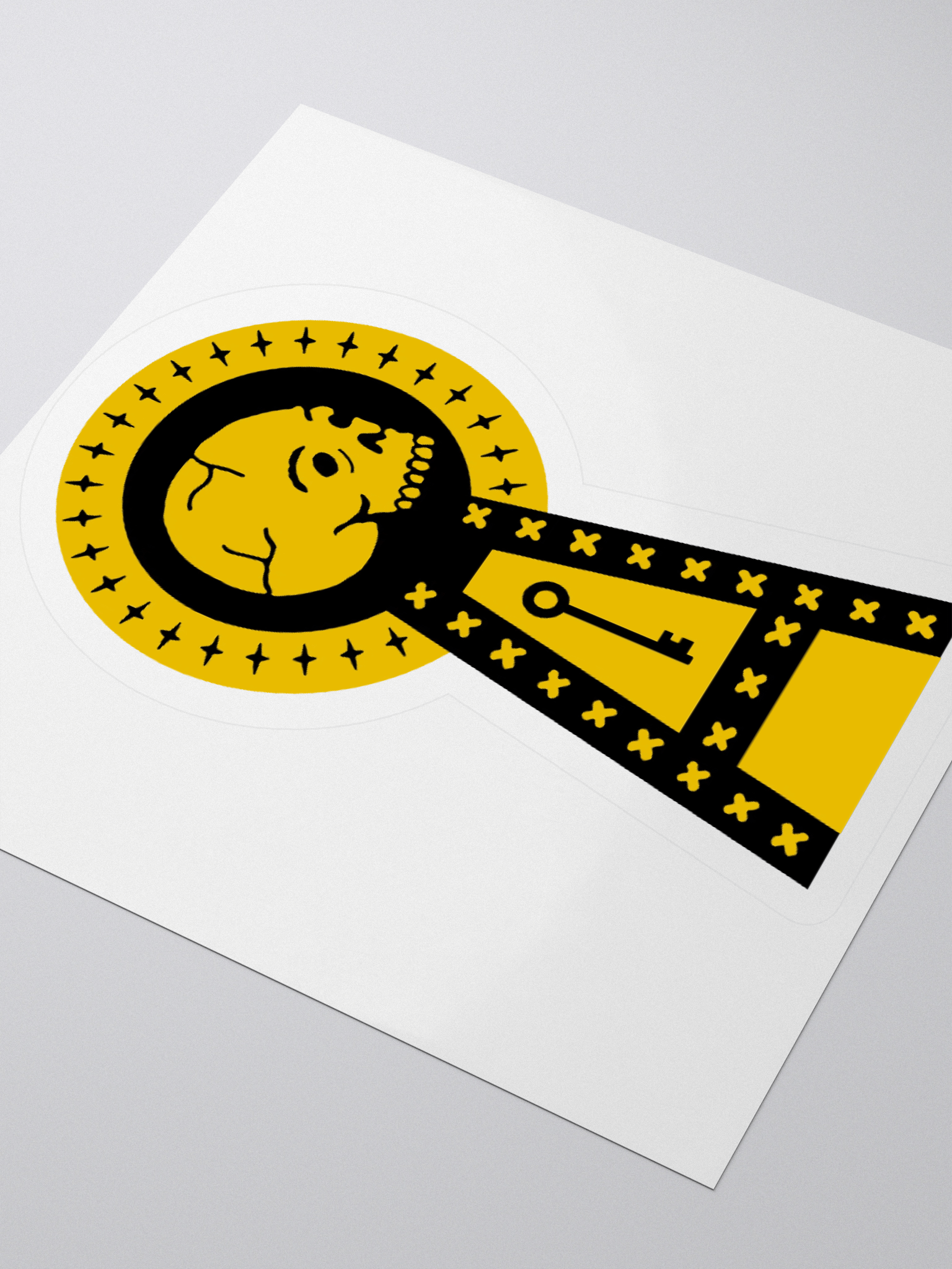 Yellow Keyhole Sticker product image (3)