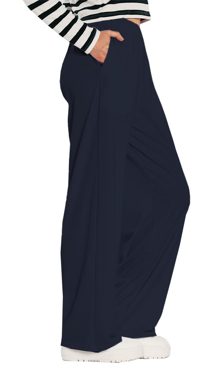Plain Color Navy Blazer Wide-Leg Pants product image (1)