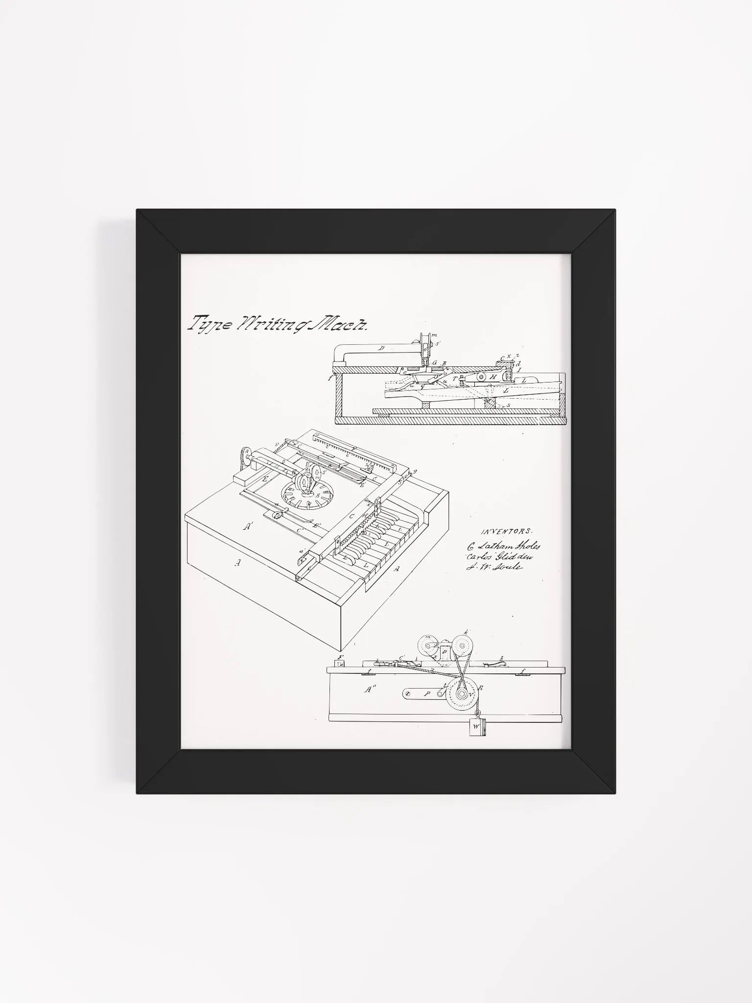 Sholes, Glidden, & Soule – Type Writing Machine (Typewriter) product image (4)