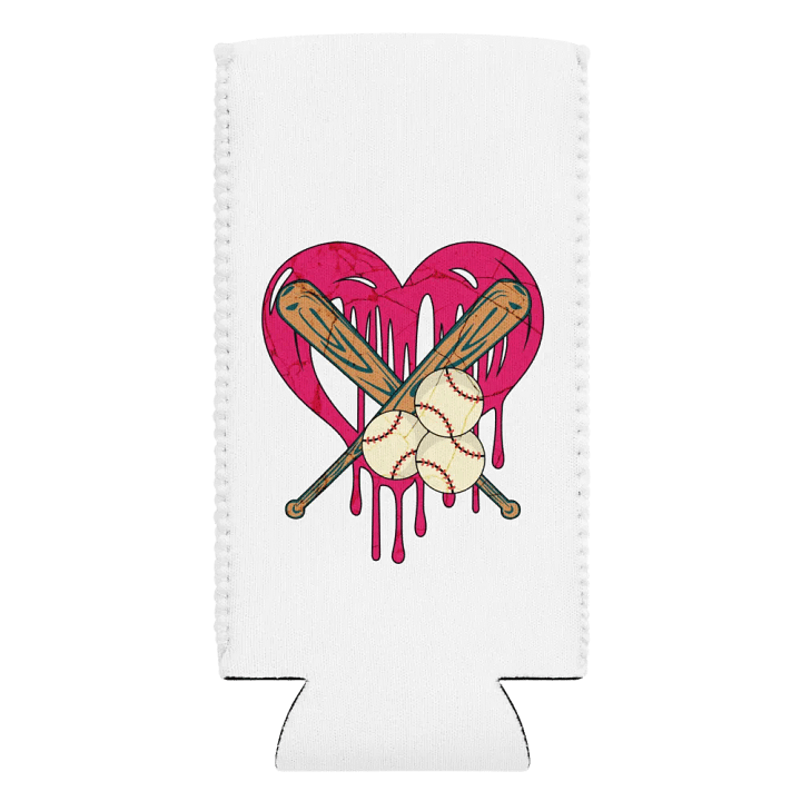 Heart Baseball Can Cooler product image (1)