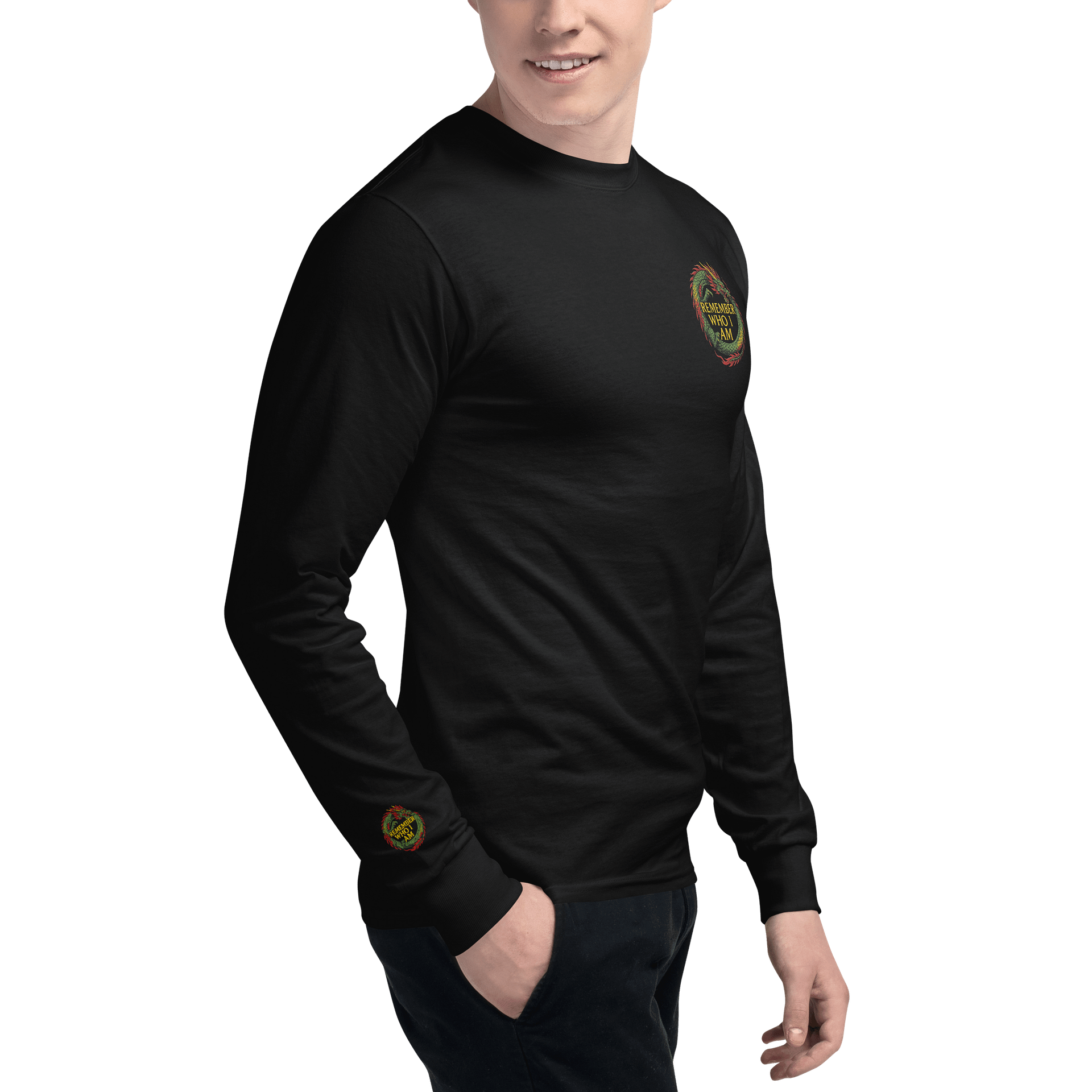 🐉 100% Cotton - Remember Who I Am – Embroidered Dragon Tee. Memory sealed in every stitch. product image (5)