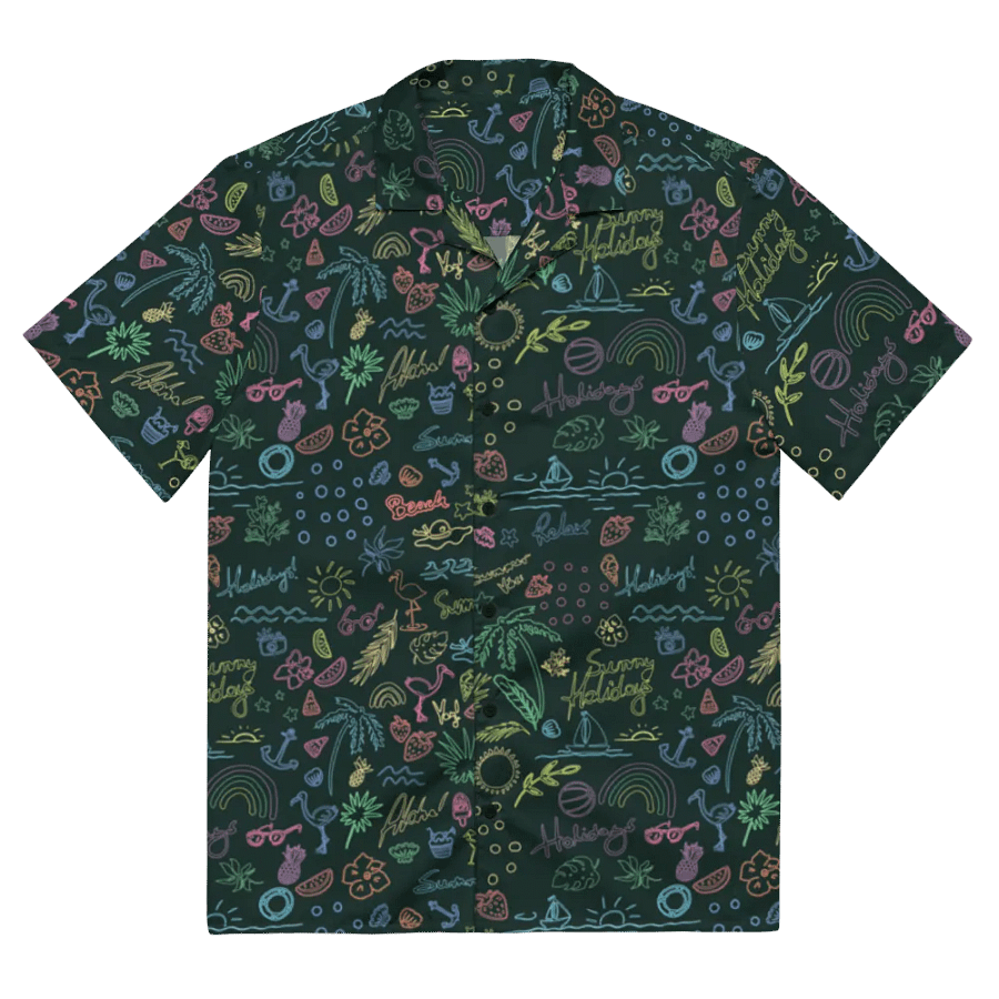 Retro Neon Sunset Palm Trees Hawaiian Shirt product image (3)
