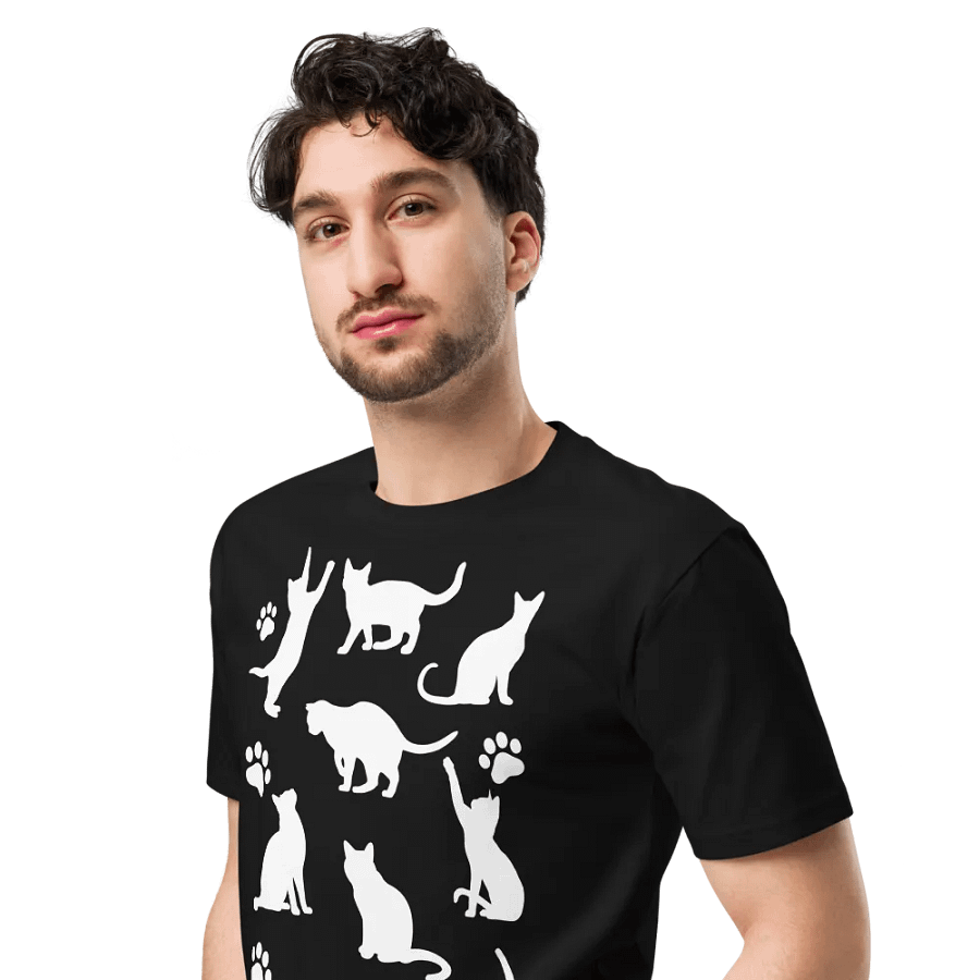 Cat Lover's Dream T-Shirt: Silhouette Collection of Cats in Playful Poses product image (4)