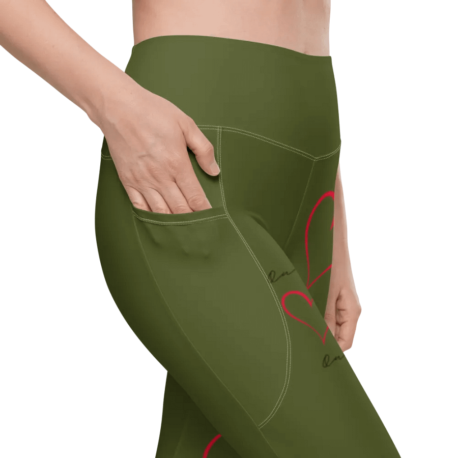 "Qu@lity He@rt" Leggings (Military Green) product image (7)