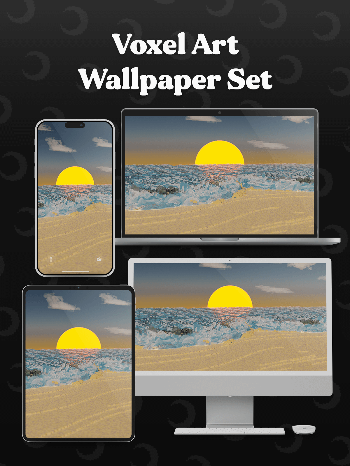 Sunset horizons 🌙 Voxel art wallpapers product image (2)