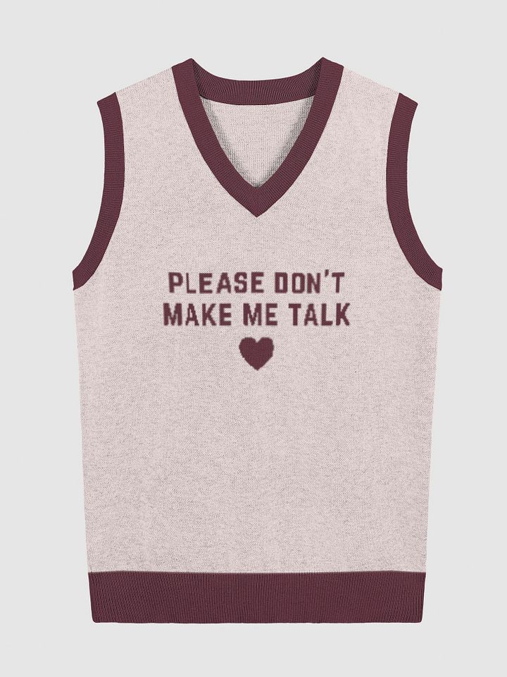 PLEASE DON'T MAKE ME TALK (maroon and pink) knitwear vest product image (2)