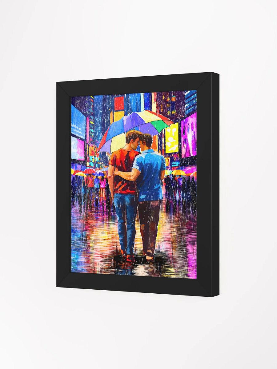 Rain In Times Square - Gay Couple Art Framed Poster product image (43)