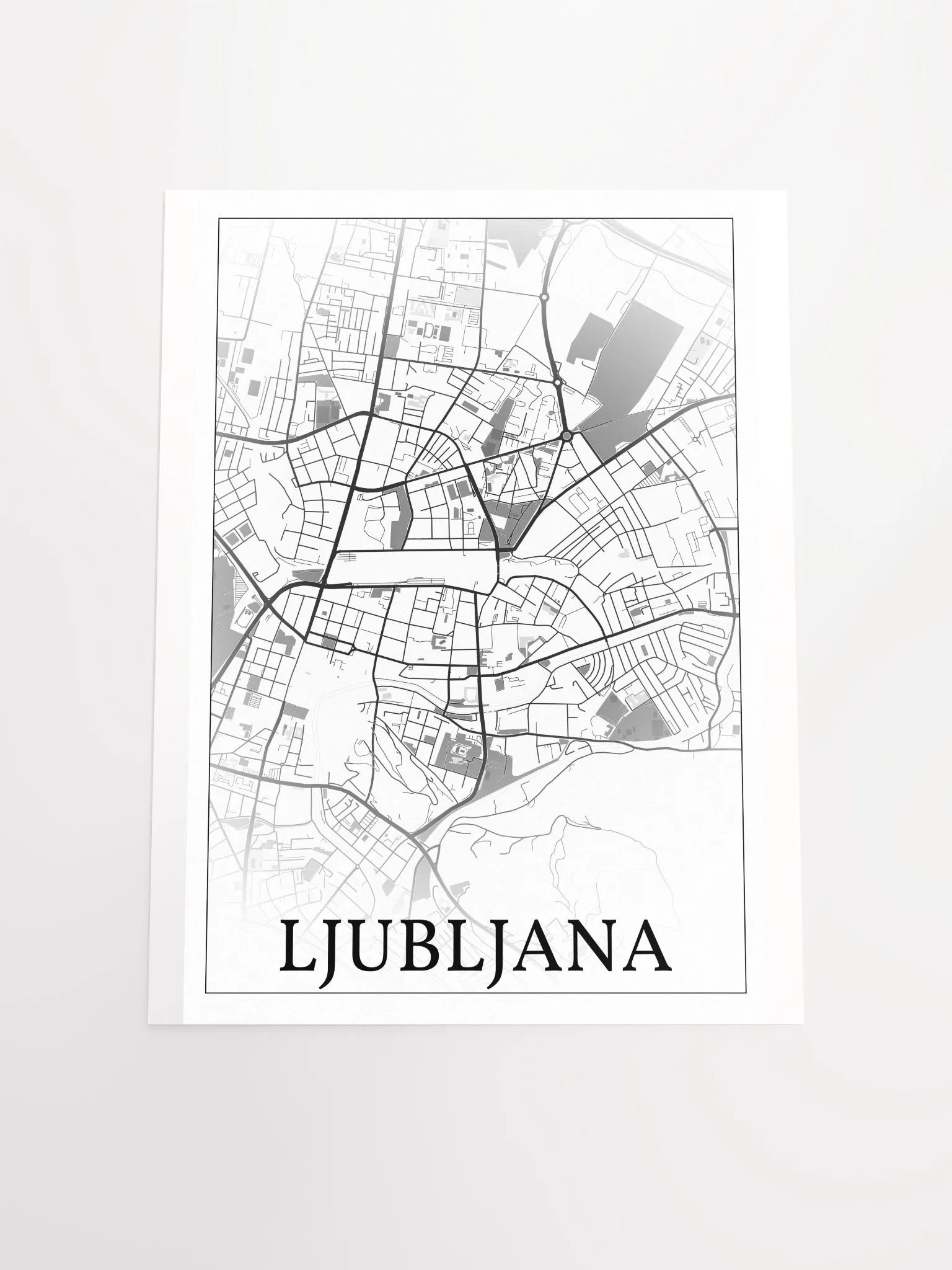 Ljubljana, Slovenia, city map print product image (20)