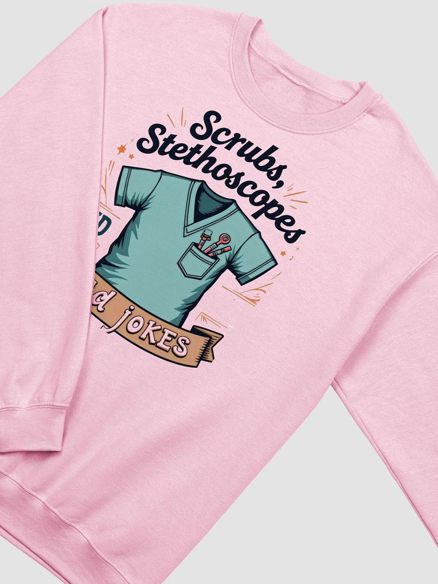 scrubs, stethoscope, and dad jokes, Crewneck Sweatshirt product image (16)