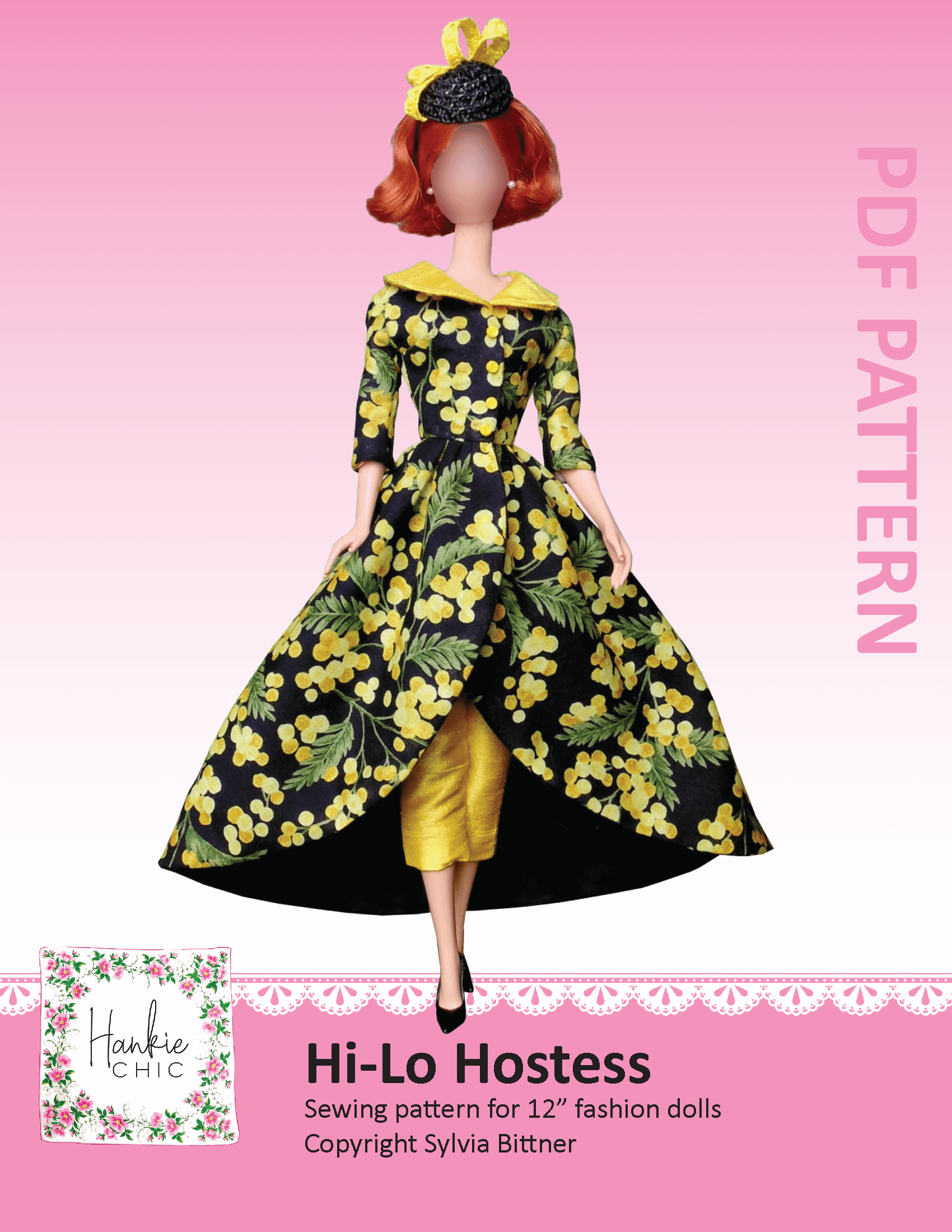 Hi-Lo Hostess sewing pattern for 12" fashion dolls product image (1)