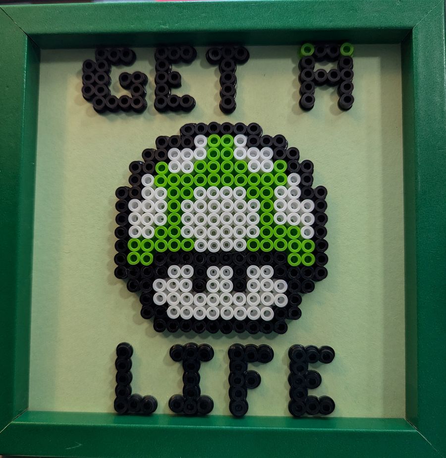 Framed Get A Life Perler product image (1)