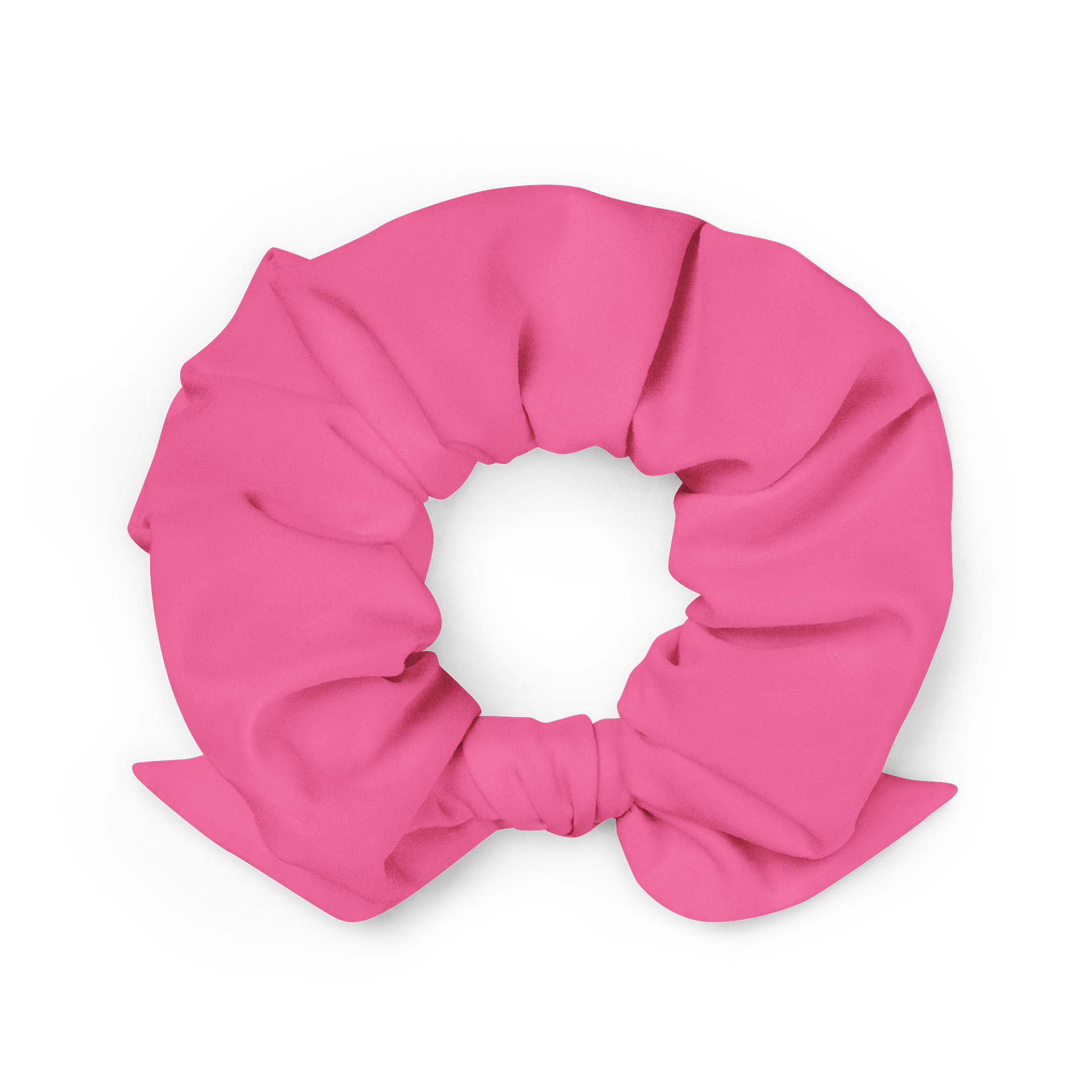 Flamingo Pink Solid Color Eco Friendly Scrunchie with a Bow product image (2)