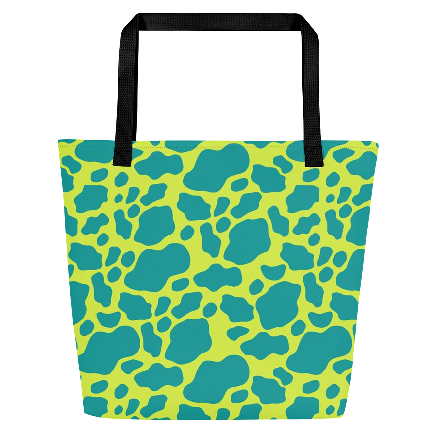 Cow Print Tote bag with Pocket - Green product image (3)