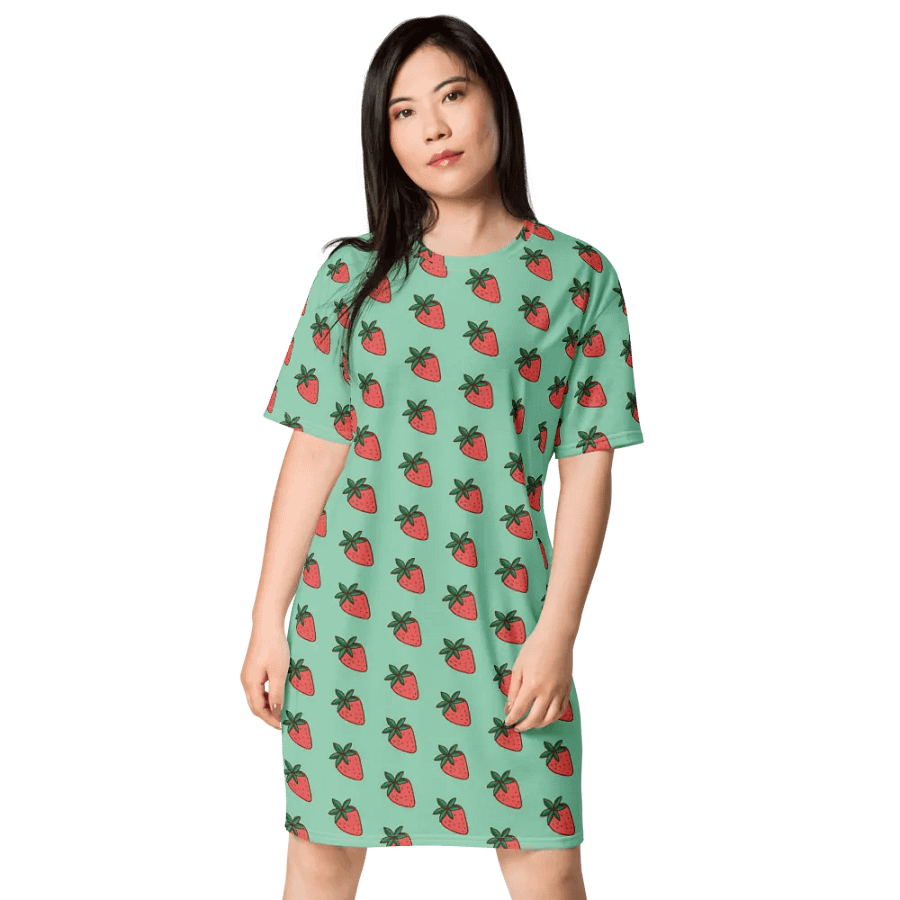 Vibrant Floral Swirl All-Over Dress Strawberry Green Back product image (1)