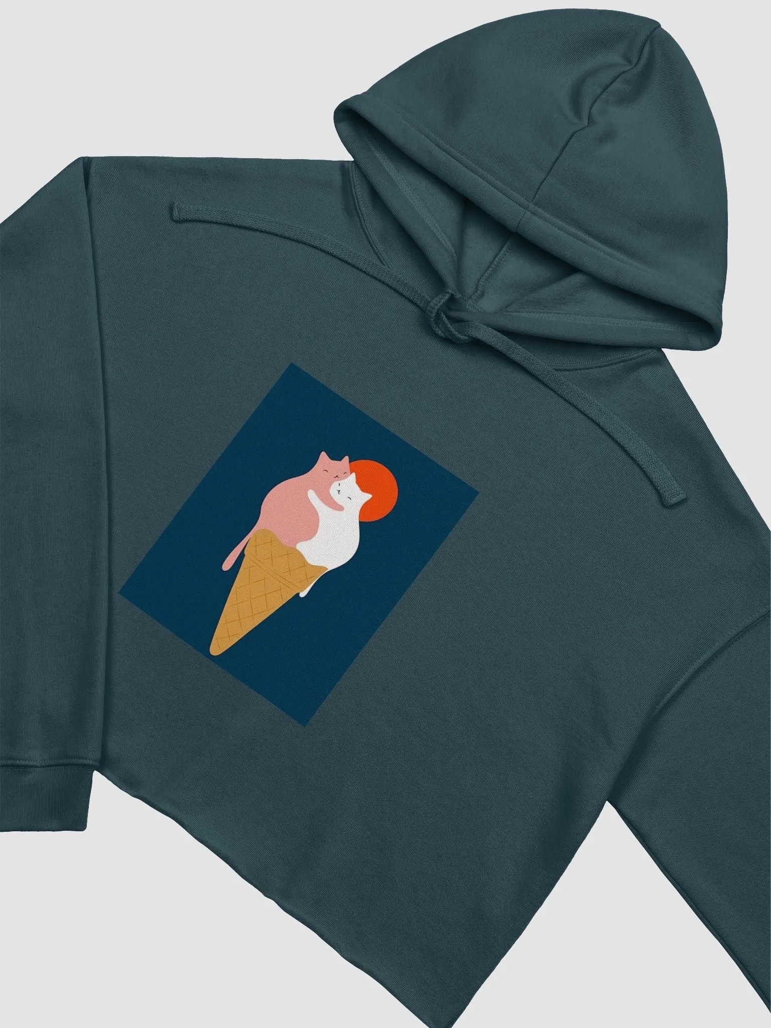 Ice Cream Cats Cuddle Cone Crop Hoodie product image (26)