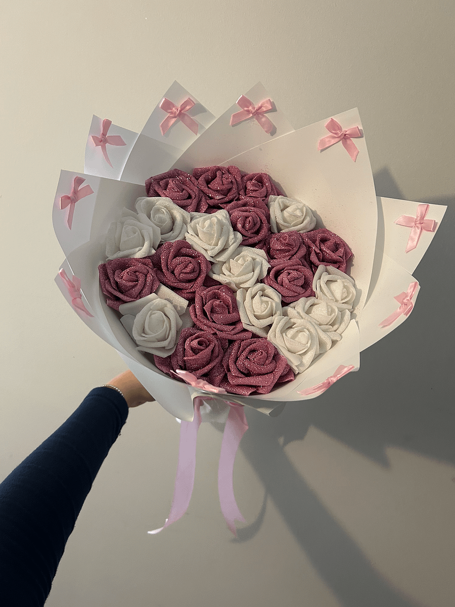 Pink & White Glitter Bouquet product image (3)