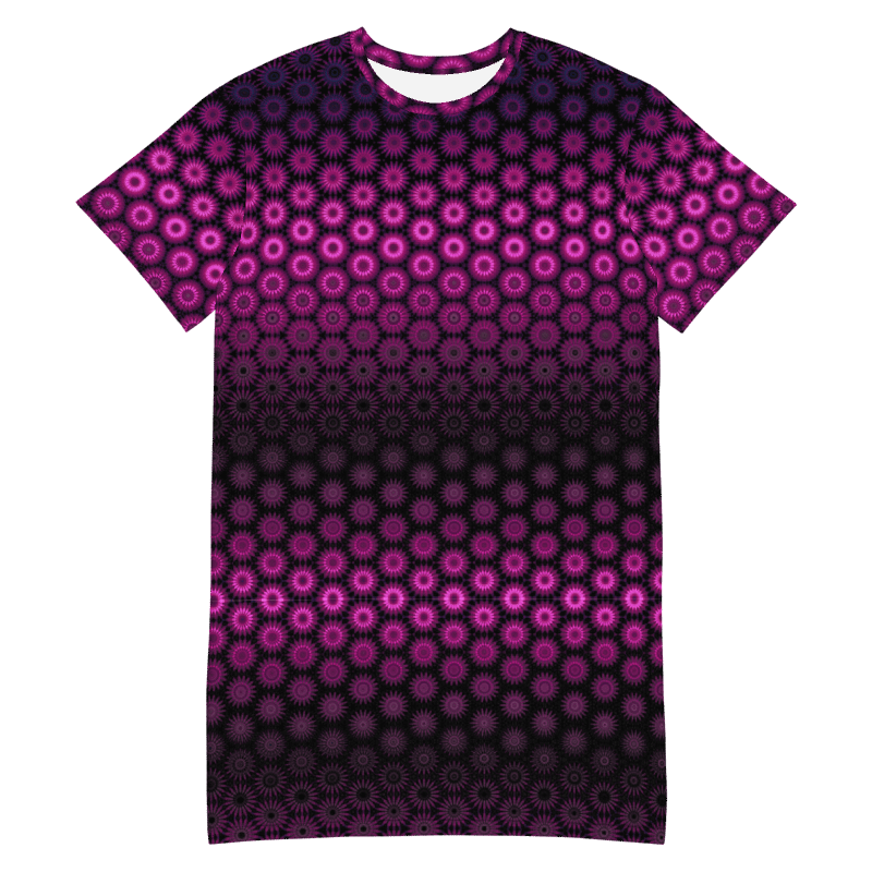 Abstract Raspberry and Black Pattern Ladies T Shirt Dress product image (12)