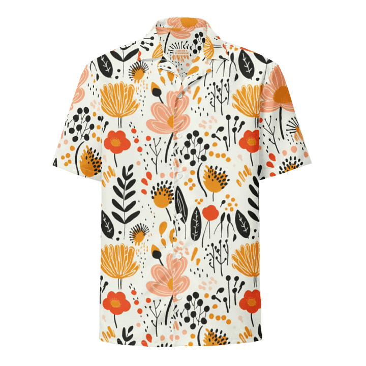 Retro Flowers Peach Hawaiian Shirt product image (1)