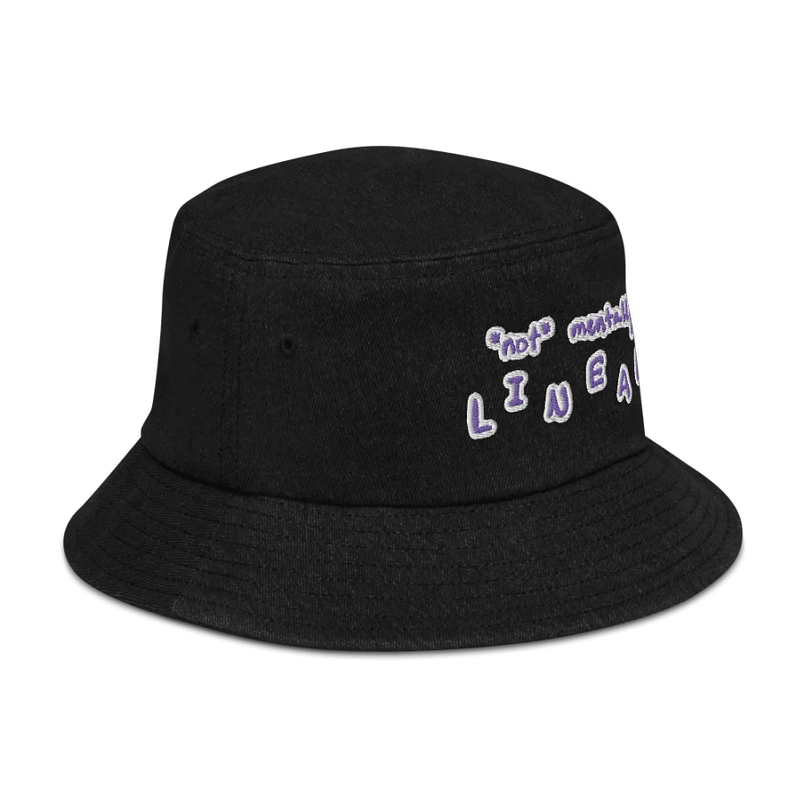 *not* mentally linear (purple bubble design) denim bucket hat product image (3)