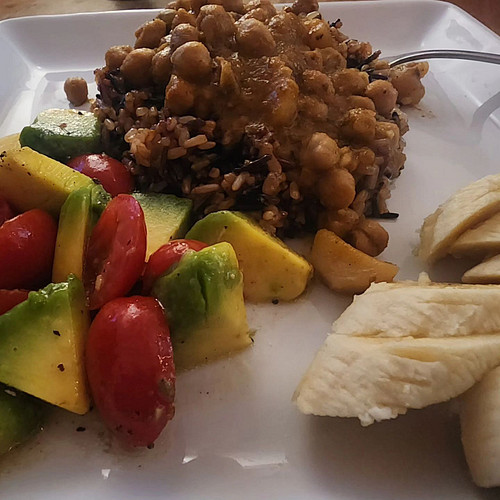 I had a weird combo of food last night so its organic wild rice, cherry tomatoes with avocado and over the wild rice chick pe...