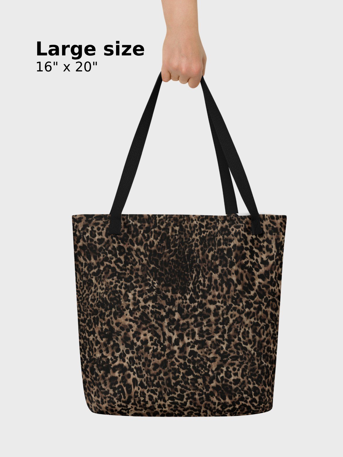 Large Tote Bag "Chic Dark Brown Leopard" product image (3)