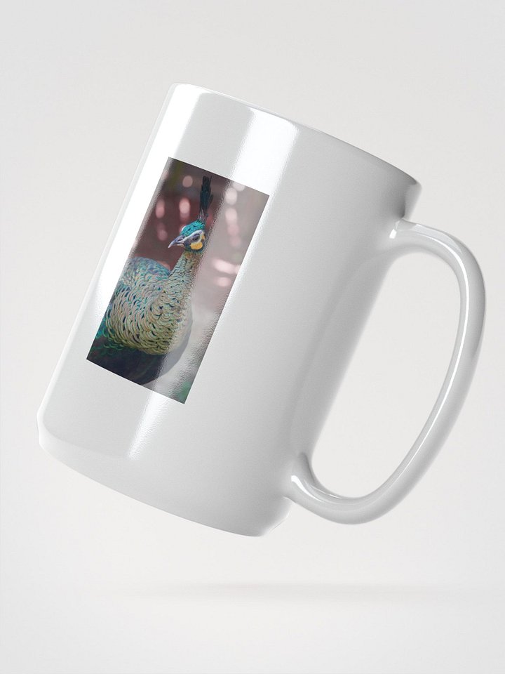Crested Emerald Bird White Glossy Mug product image (2)