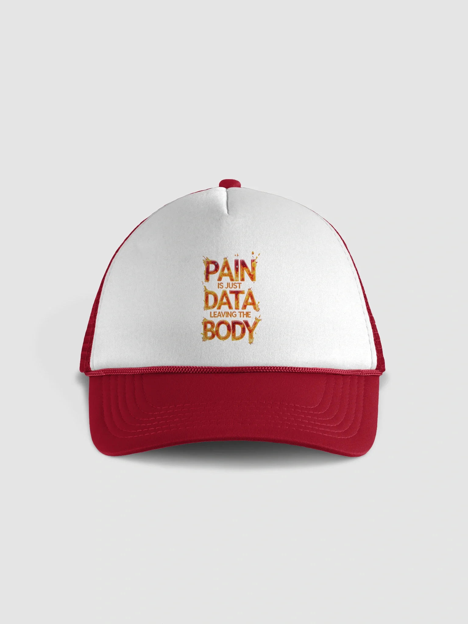 Reflective Original Logo Trucker Hat - PAIN IS JUST DATA LEAVING THE BODY product image (2)