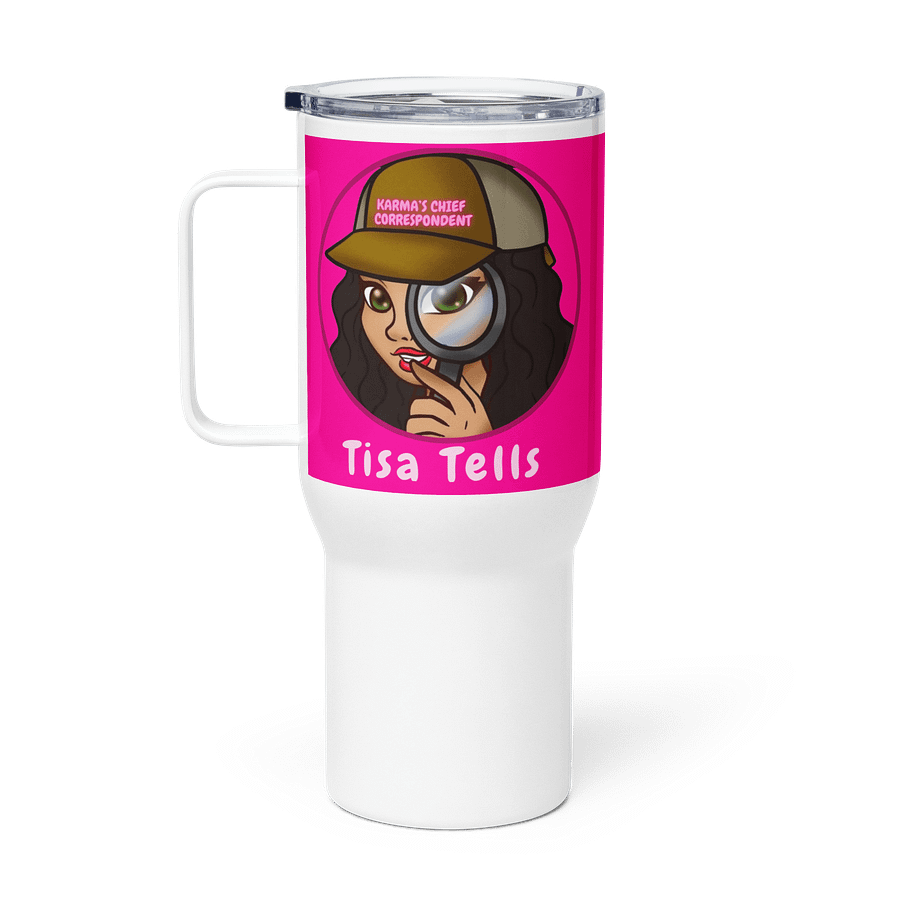 Pink Tisa Tells travel mug product image (1)